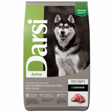 Darsi сухой корм для собак всех пород, Active Телятина